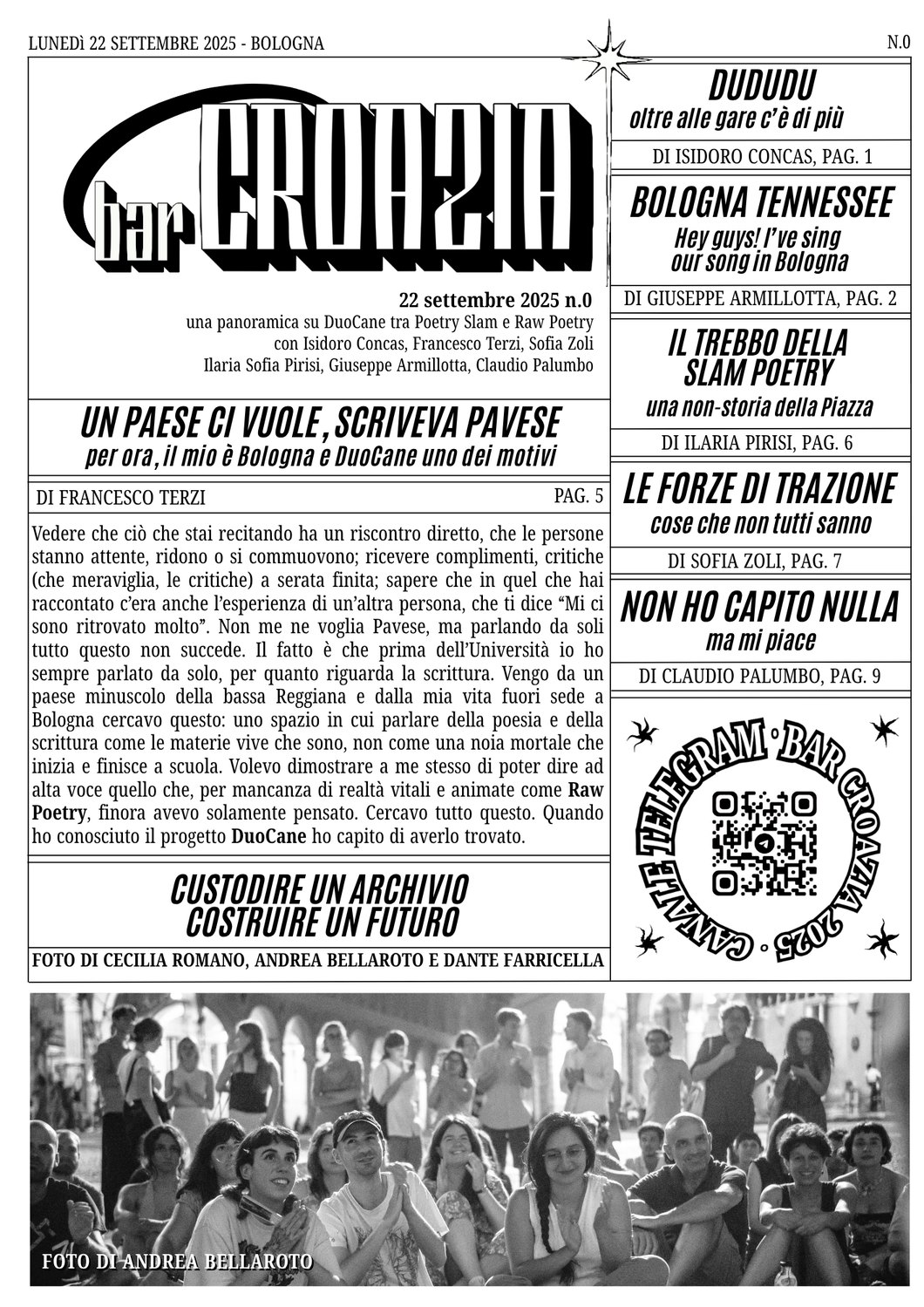 Copertina della fanzine n.0